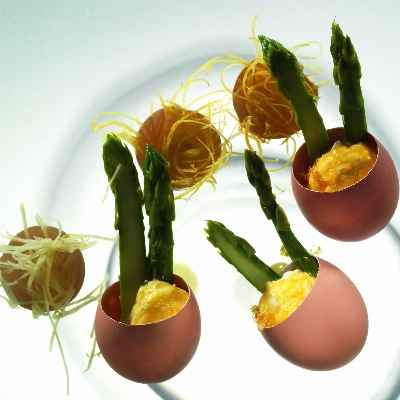 Recette oeufs cocotte aux asperges de Thierry Marx